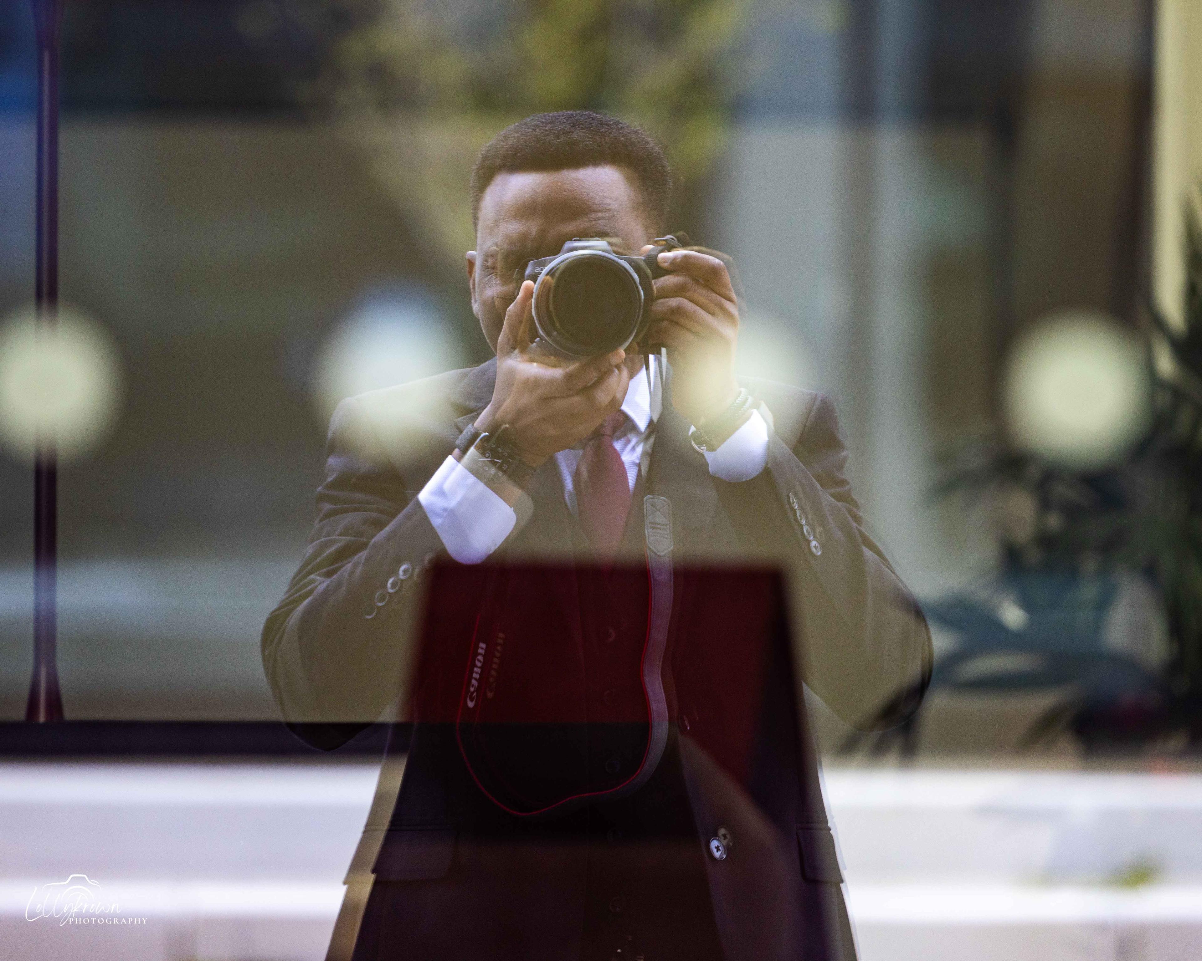 Photographer at work — behind the lens